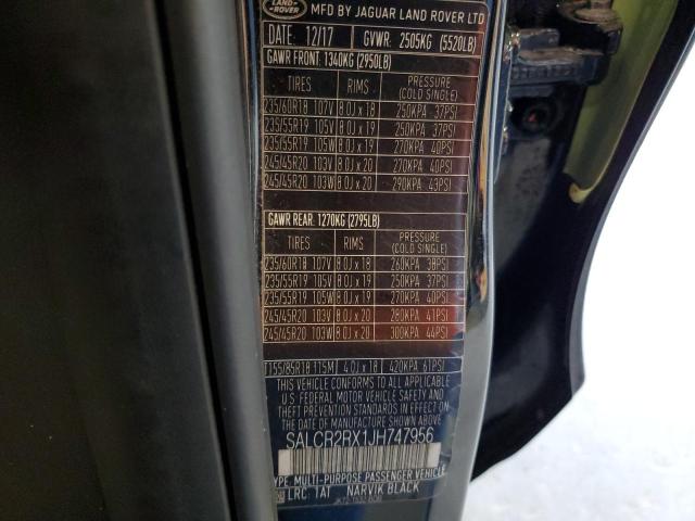 2018 LAND ROVER DISCOVERY SALCR2RX1JH747956