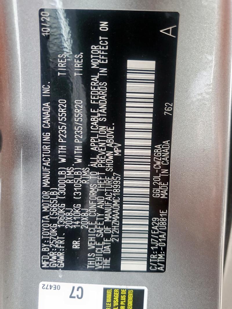 2021 LEXUS RX 350 2T2HZMAA0MC189957