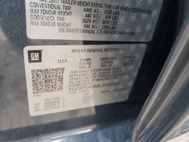 2020 CHEVROLET SILVERADO - 1GCRYDED2LZ163283