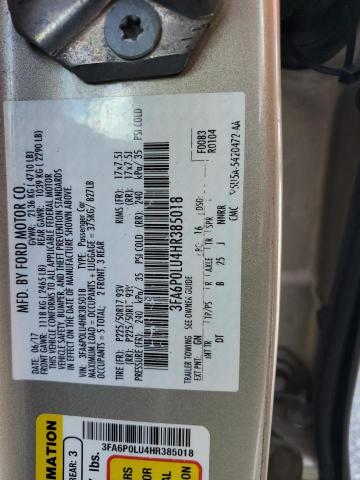 2017 FORD FUSION SE - 3FA6P0LU4HR385018