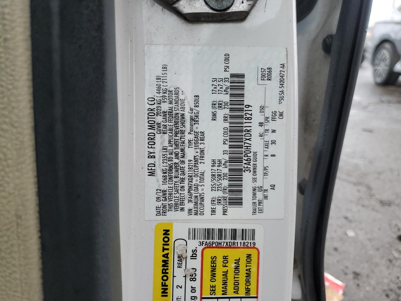 Ford Fusion se 2013