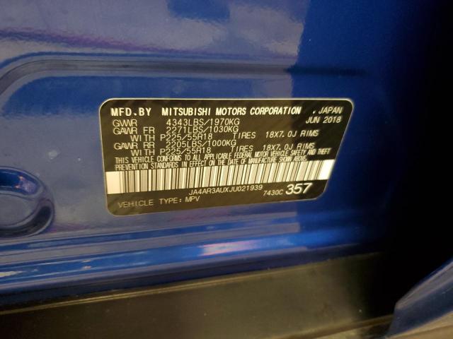 2018 MITSUBISHI OUTLANDER JA4AR3AUXJU021939