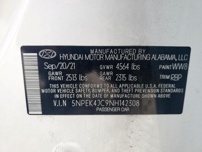 2022 HYUNDAI SONATA N L 5NPEK4JC9NH142308