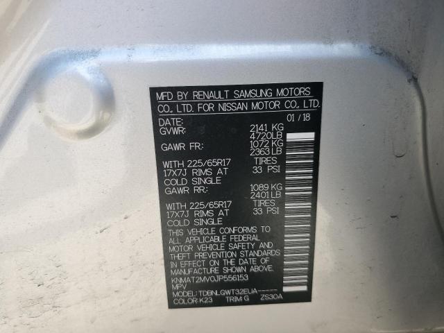 2018 NISSAN ROGUE S KNMAT2MV0JP556153
