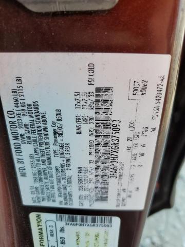 2016 FORD FUSION SE - 3FA6P0H7XGR375093