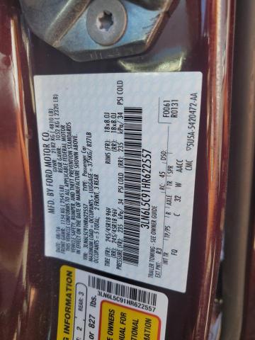 2017 LINCOLN MKZ SELECT 3LN6L5C91HR622557