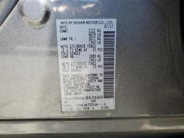 2017 NISSAN ROGUE SV - 5N1AT2MV0HC863660
