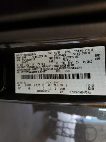 2024 FORD F150 LARIA 1FTFW5L55RFB22487