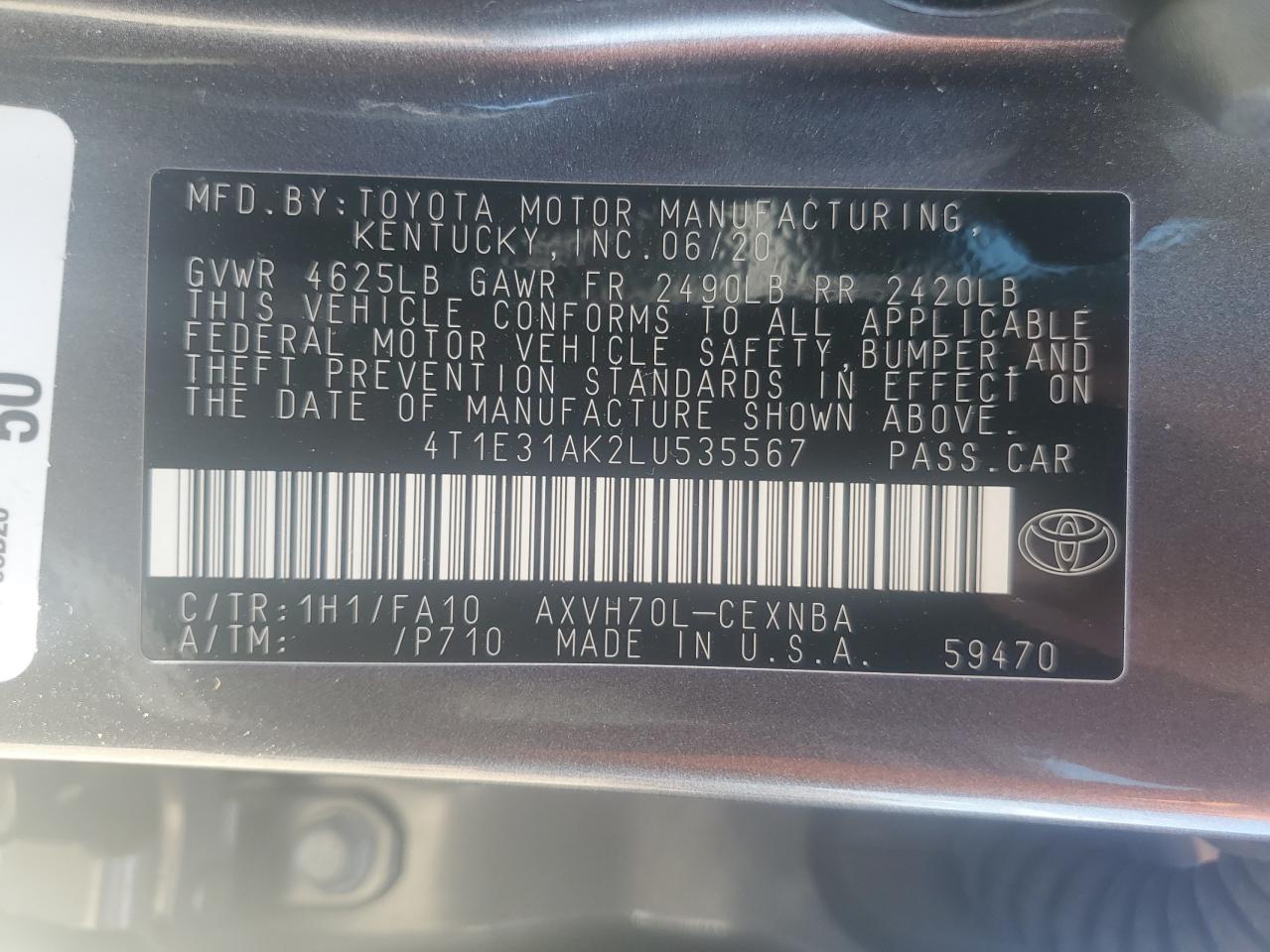 Toyota Camry le 2020