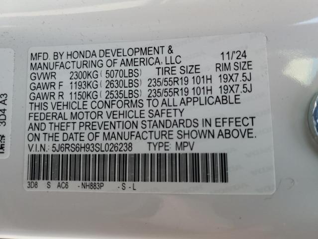 2025 HONDA CR-V SPORT 5J6RS6H93SL026238