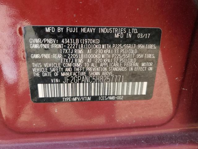 2017 SUBARU CROSSTREK JF2GPANC5H8257771