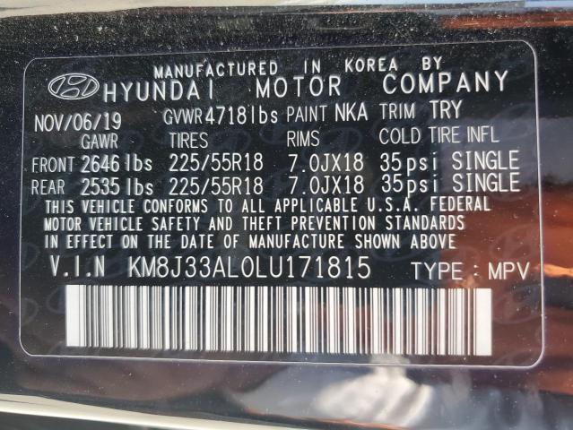 2020 HYUNDAI TUCSON LIM - KM8J33AL0LU171815