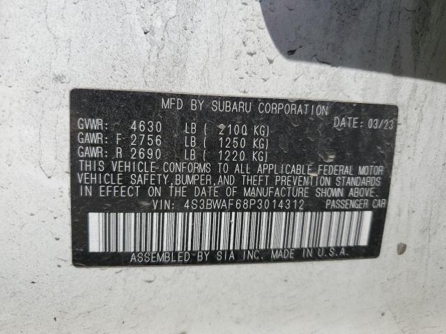 2023 SUBARU LEGACY PRE 4S3BWAF68P3014312