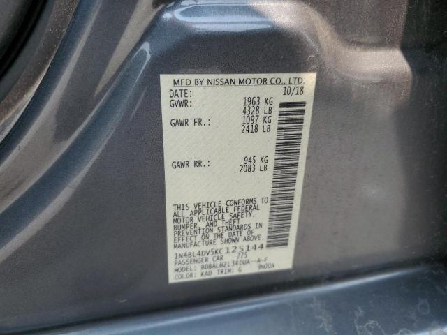 2019 NISSAN ALTIMA SV - 1N4BL4DV5KC125144