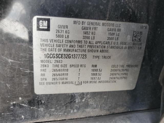 2016 CHEVROLET COLORADO L 1GCGSCE32G1377723
