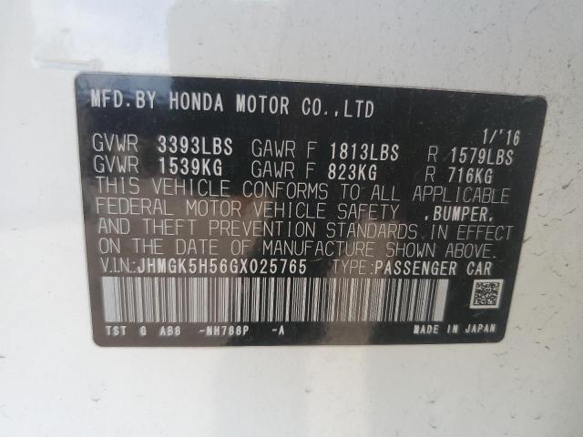 2016 HONDA FIT LX JHMGK5H56GX025765