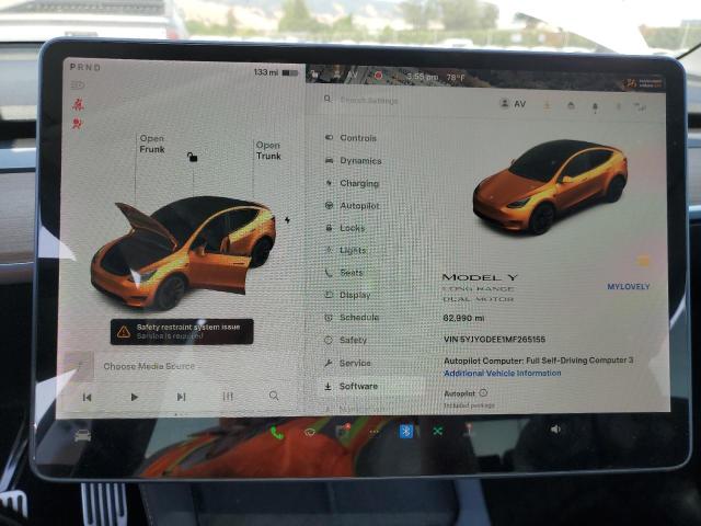 2021 TESLA MODEL Y 5YJYGDEE1MF265155