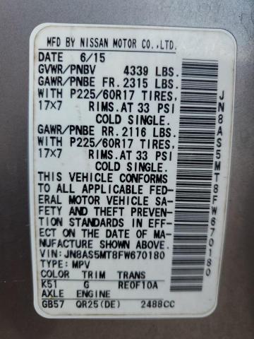 2015 NISSAN ROGUE SELE - JN8AS5MT8FW670180