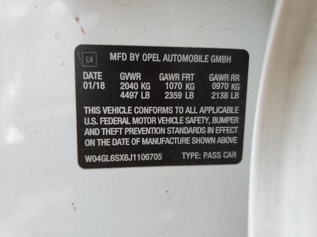 2018 BUICK REGAL PREF W04GL6SX6J1106705