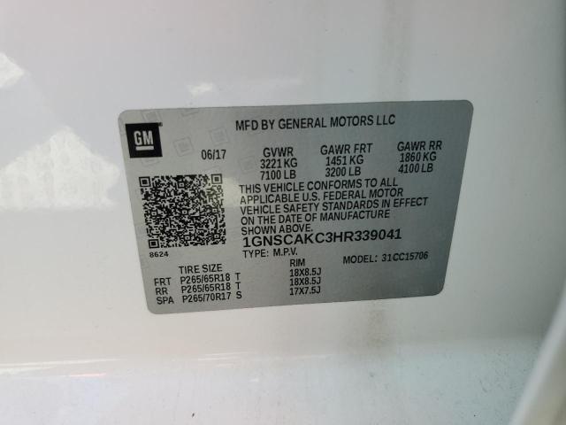 2017 CHEVROLET TAHOE C150 1GNSCAKC3HR339041