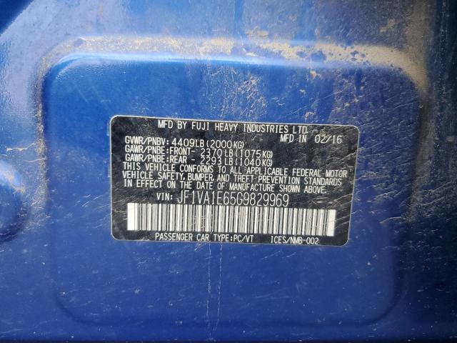 2016 SUBARU WRX PREMIU JF1VA1E65G9829969