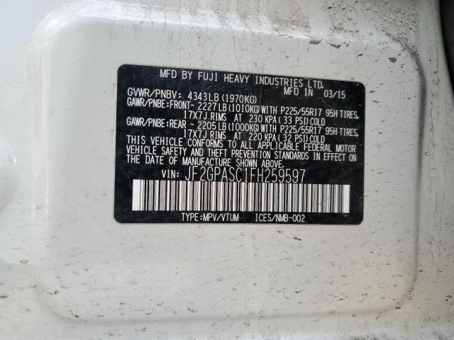 2015 SUBARU XV CROSSTR JF2GPASC1FH259597