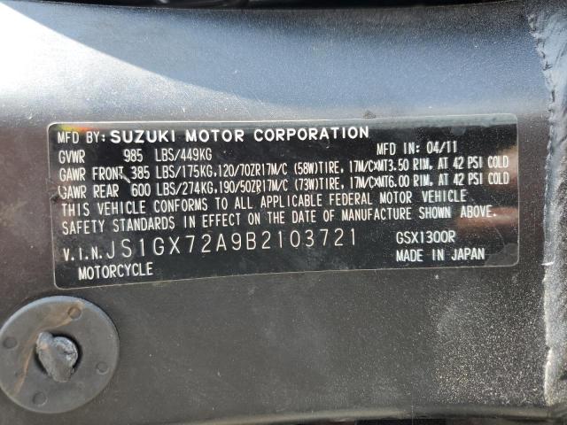 2011 SUZUKI GSX1300 R JS1GX72A9B2103721