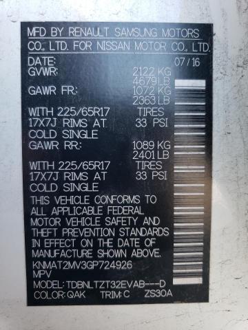 2016 NISSAN ROGUE S - KNMAT2MV3GP724926