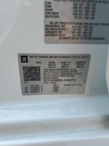 2020 GMC SIERRA K1500 SLT 3GTU9DED9LG359731