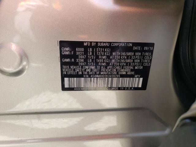 2019 SUBARU ASCENT PRE 4S4WMAHD2K3426295