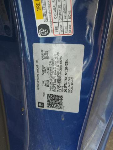 2021 CHEVROLET CAMARO LT 1G1FD1RX1M0104354