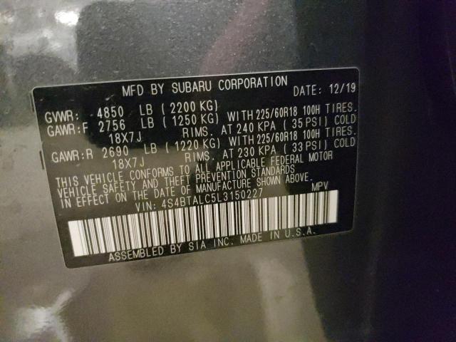 2020 SUBARU OUTBACK LI 4S4BTALC5L3150227