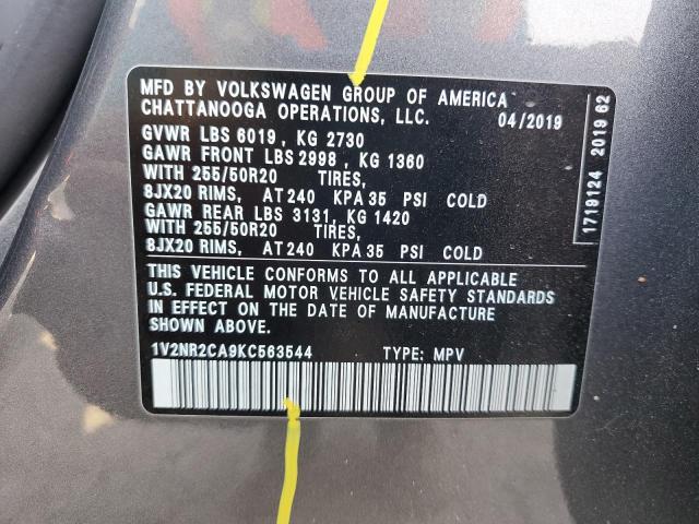 2019 VOLKSWAGEN ATLAS SEL 1V2NR2CA9KC563544