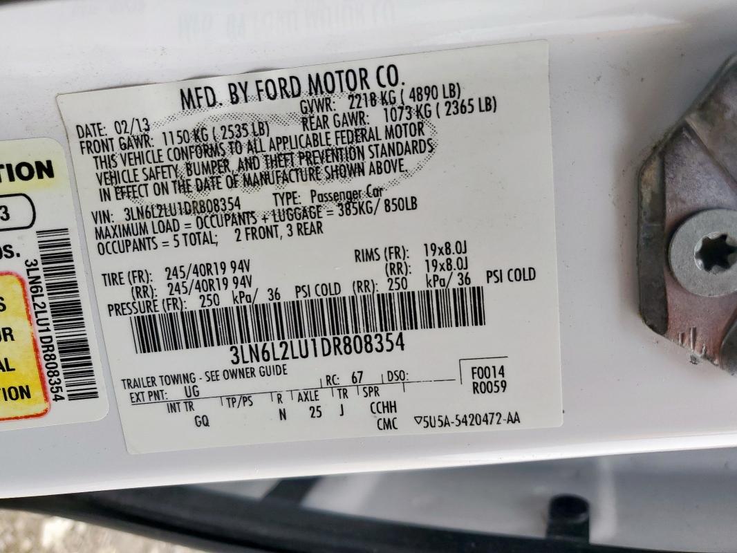 2013 LINCOLN MKZ HYBRID - 3LN6L2LU1DR808354