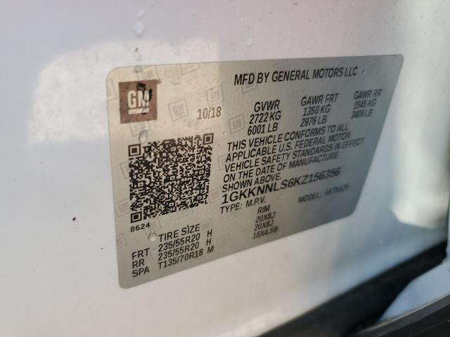 2019 GMC ACADIA SLT 1GKKNNLS6KZ156356
