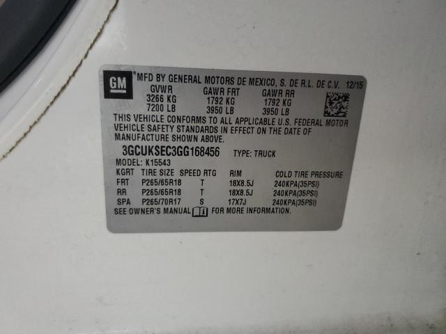 2016 CHEVROLET SILVERADO - 3GCUKSEC3GG168456