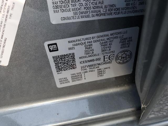 2021 GMC SIERRA K15 1GTV9BED7MZ345482
