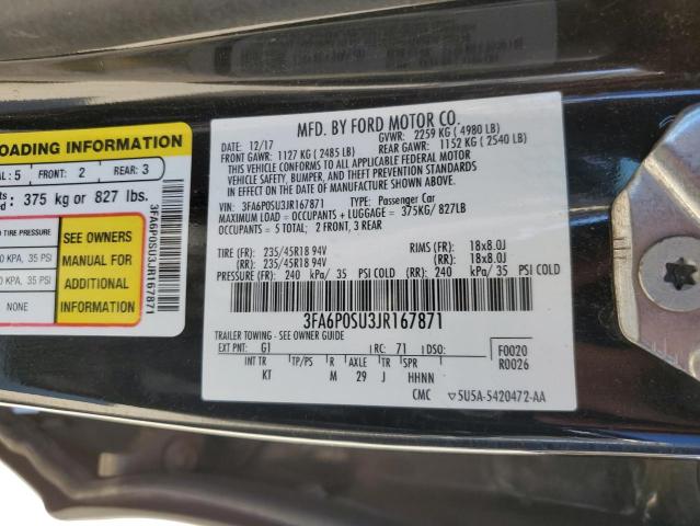 2018 FORD FUSION TIT 3FA6P0SU3JR167871