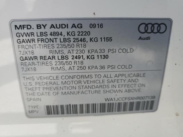 2017 AUDI Q3 PREMIUM WA1JCCFSXHR007139