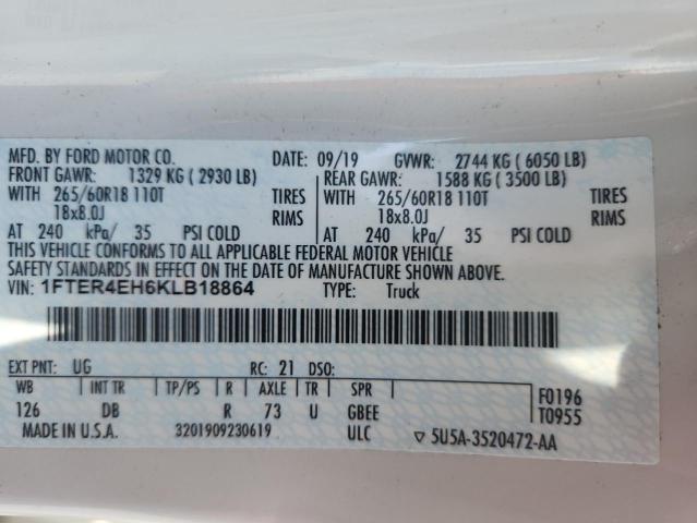 2019 FORD RANGER XL 1FTER4EH6KLB18864