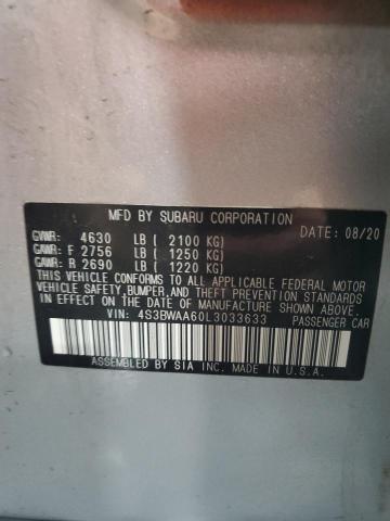 2020 SUBARU LEGACY 4S3BWAA60L3033633
