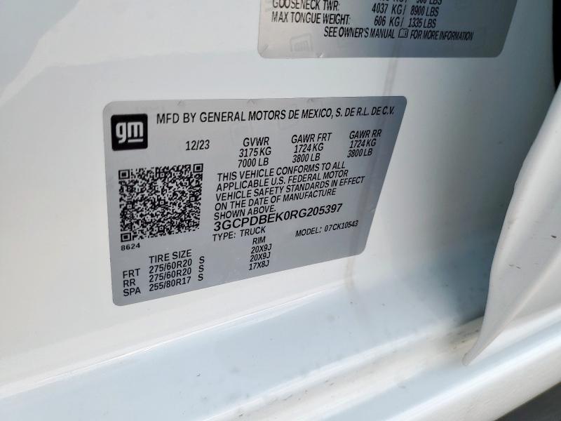2024 CHEVROLET SILVERADO - 3GCPDBEK0RG205397