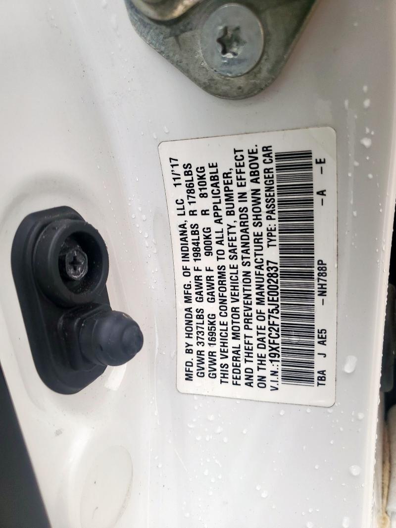 2018 HONDA CIVIC EX - 19XFC2F75JE002837