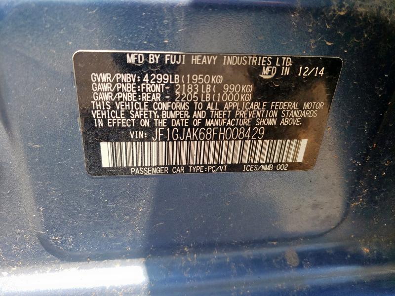 2015 SUBARU IMPREZA PR JF1GJAK68FH008429