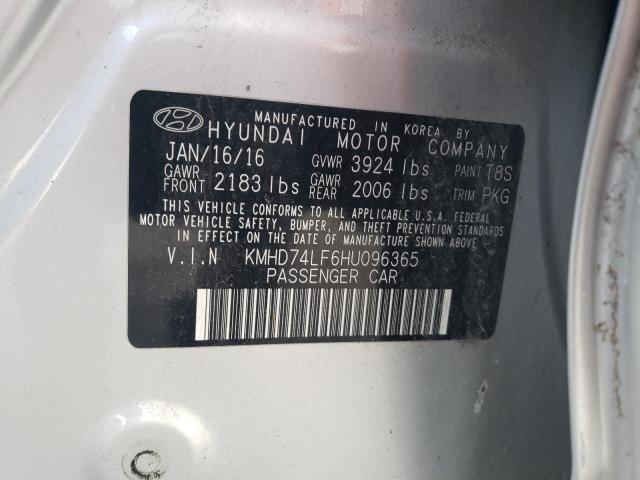 2017 HYUNDAI ELANTRA SE KMHD74LF6HU096365