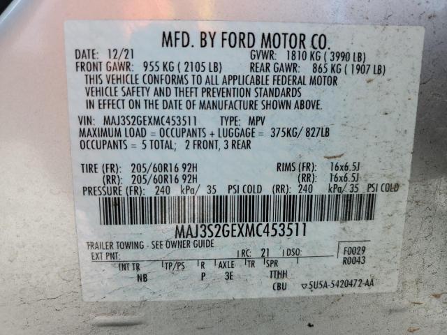 2021 FORD ECOSPORT S MAJ3S2GEXMC453511