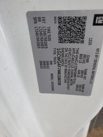 2021 CHEVROLET EXPRESS G2 - 1GCWGAF74M1188330