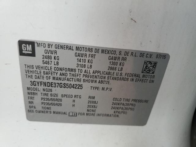 2016 CADILLAC SRX PREMIU 3GYFNDE37GS504225