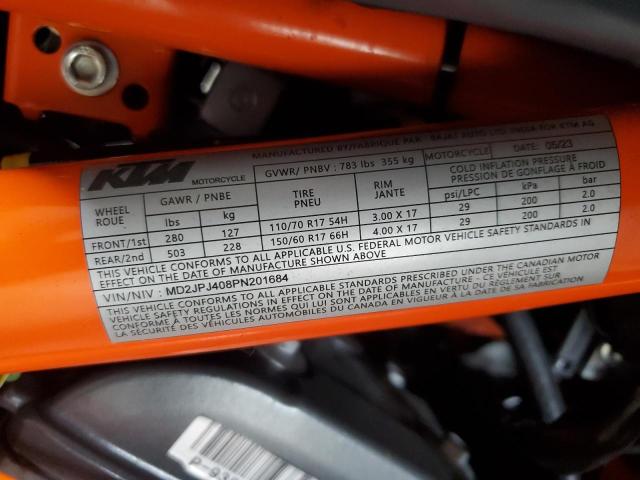 2023 KTM 390 DUKE - MD2JPJ408PN201684