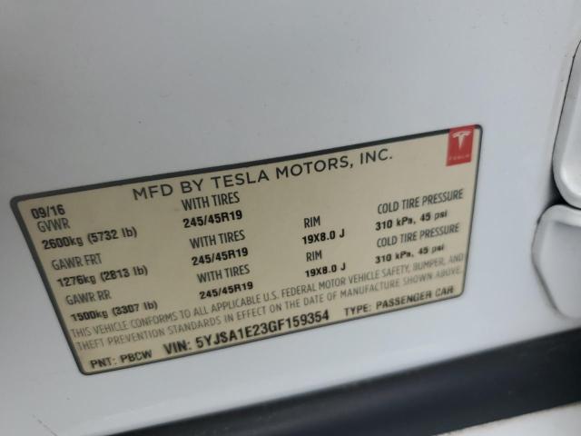 2016 TESLA MODEL S - 5YJSA1E23GF159354